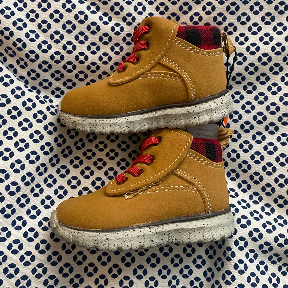 Buffalo Check Tan Hiking/Work Boots
